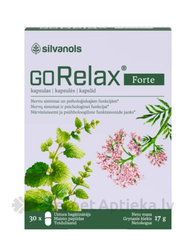 Silvanols GORELAX FORTE kapsulas, 30 gb. | internetaptieka.lv