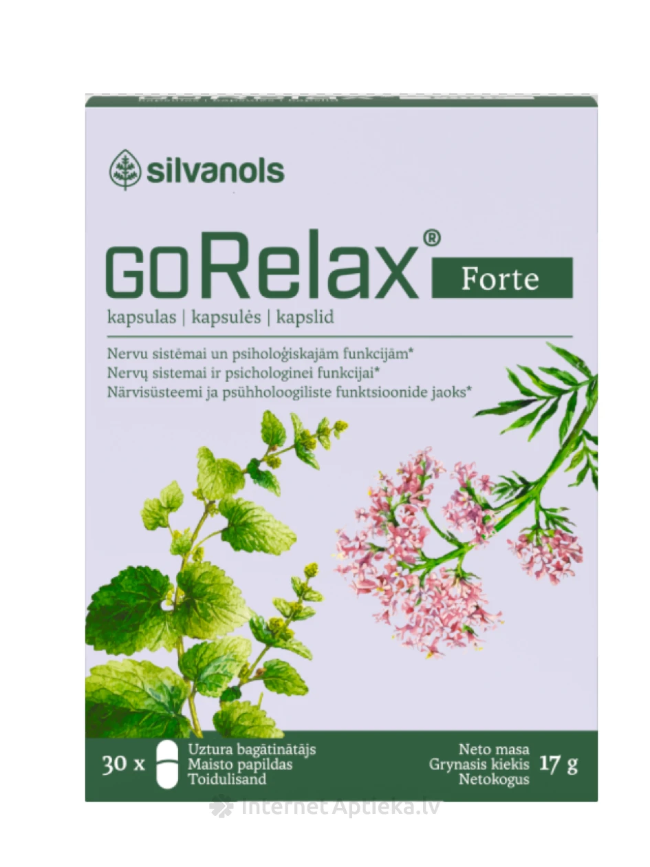 Silvanols GORELAX FORTE kapsulas, 30 gb. | internetaptieka.lv