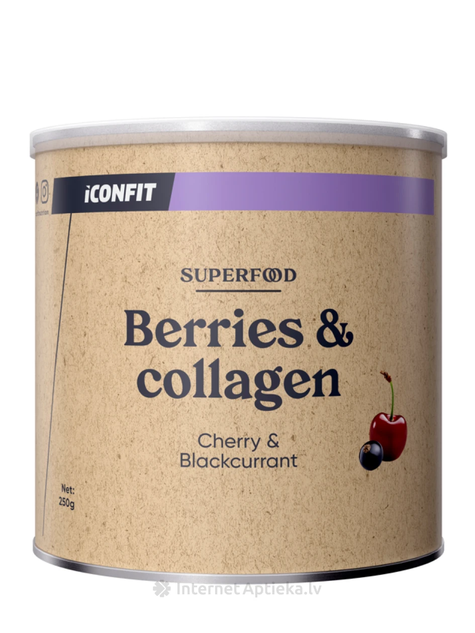 ICONFIT Коллаген Superfood Cherry & Blackcurrant, 250 г | internetaptieka.lv