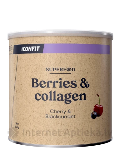 ICONFIT Коллаген Superfood Cherry & Blackcurrant, 250 г | internetaptieka.lv