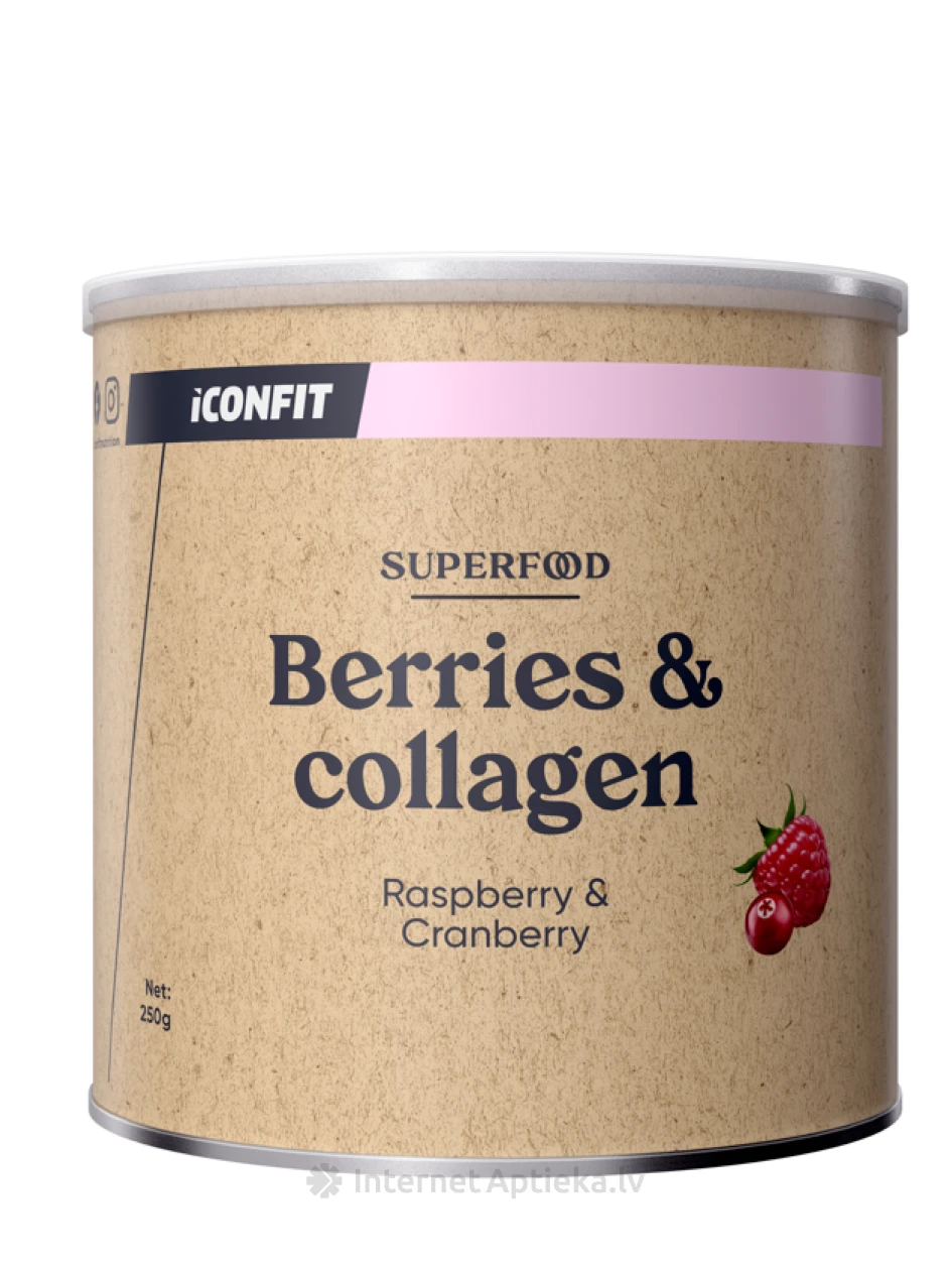 ICONFIT Коллаген Superfood Raspberry & Cranberry, 250 г | internetaptieka.lv