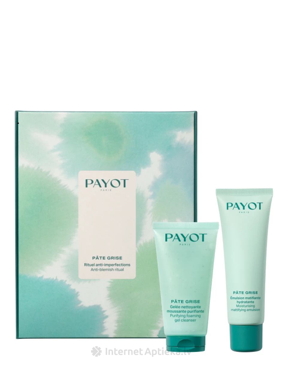 PAYOT Pate Grise komplekts - attīroša želeja 50 ml + sejas krēms 50 ml | internetaptieka.lv