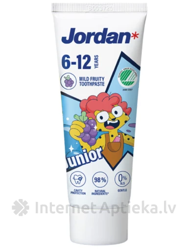 JORDAN Junior Детская зубная паста 6–12 лет, 50 мл | internetaptieka.lv