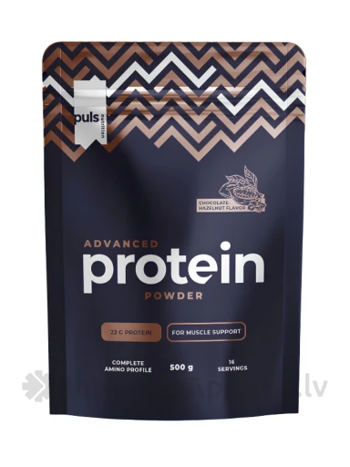 Puls Nutrition Advanced Веганский протеиновый порошок с шоколадом и фундуком, 500 г | internetaptieka.lv