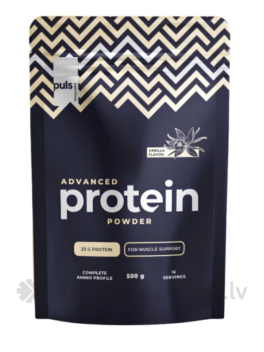 Puls Nutrition Advanced Ванильный веганский протеиновый порошок, 500 г | internetaptieka.lv