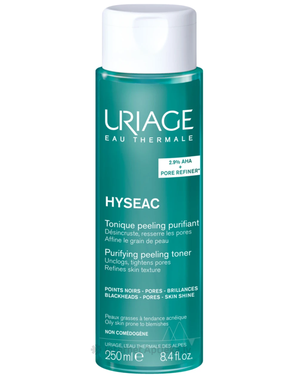 URIAGE HYSEAC PURIFYING PEELING TONER tonikas, 250 ml | internetaptieka.lv