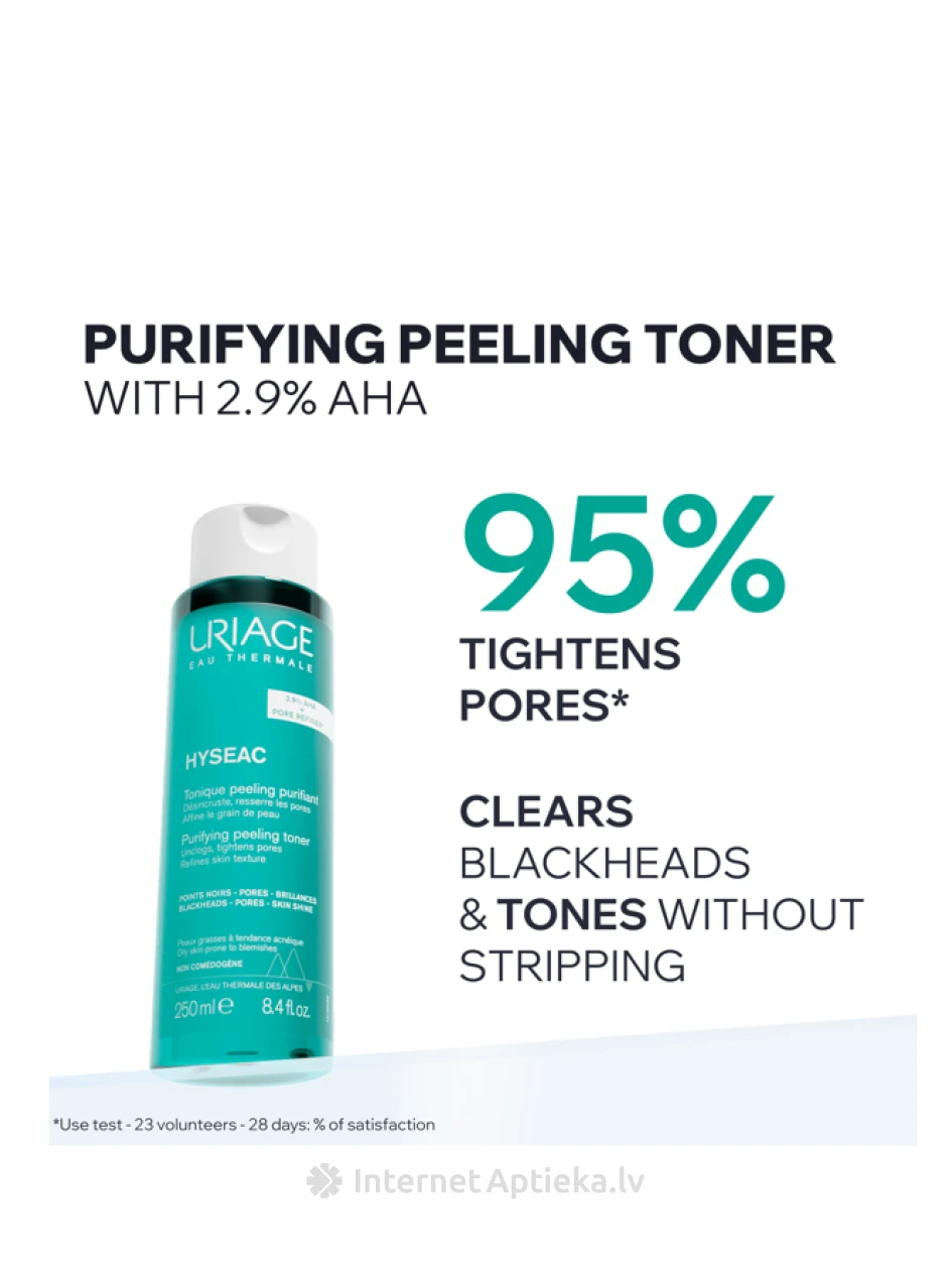 URIAGE HYSEAC PURIFYING PEELING TONER tonikas, 250 ml | internetaptieka.lv