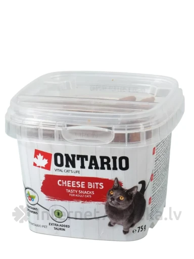 Ontario Cat Snack Cheese Bits Gardums kaķiem, 75 g | internetaptieka.lv
