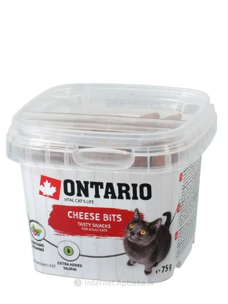 Ontario Cat Snack Cheese Bits Gardums kaķiem, 75 g | internetaptieka.lv