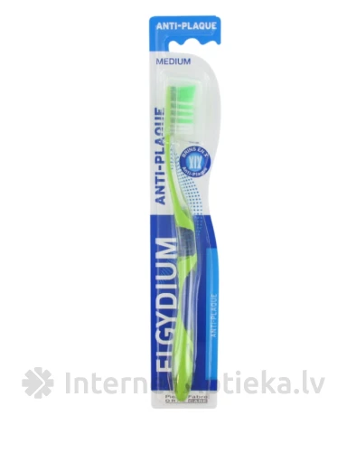 ELGYDIUM Dantų šepetėlis ANTIPLAQUE MEDIUM, 1 vnt | internetaptieka.lv