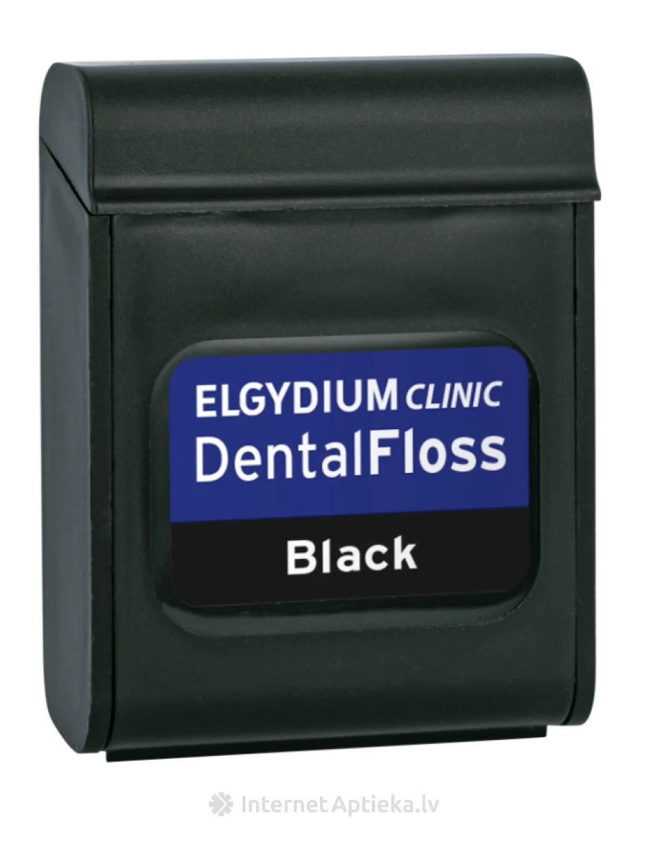 ELGYDIUM CLINIC DENTAL FLOSS Melns zobu diegs | internetaptieka.lv