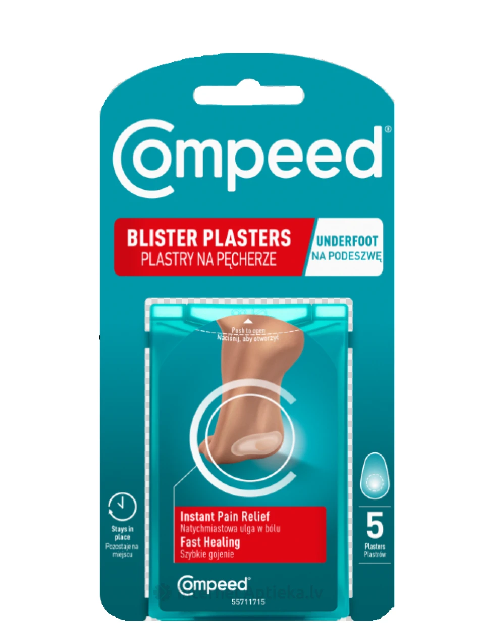COMPEED pleistrai sportuojant nutrintoms pūslelėms ant pėdų, 5 vnt. | internetaptieka.lv