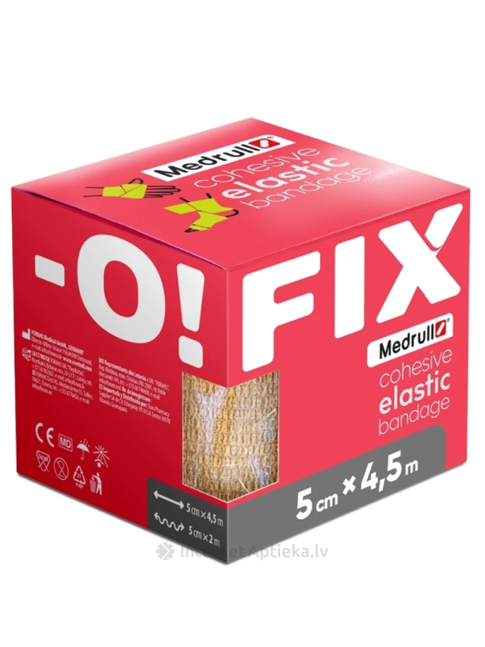 Medrull Fix-O Saite elastīgā 5 cm x 4.5 m, pašlīpoša, 1 gb. | internetaptieka.lv