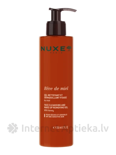 NUXE Rêve de Miel гель для очищения лица и снятия макияжа, 200 мл | internetaptieka.lv