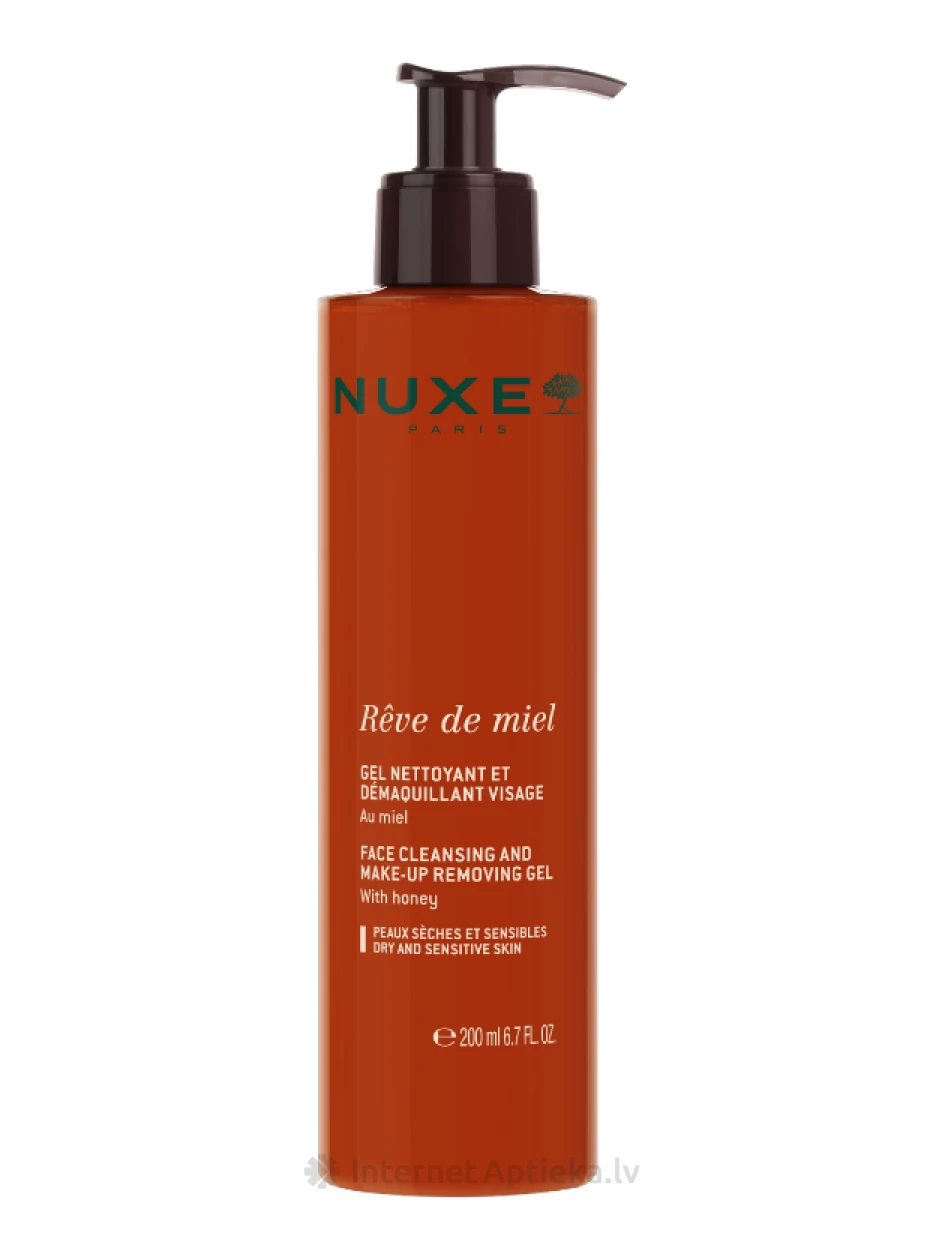 NUXE Rêve de Miel гель для очищения лица и снятия макияжа, 200 мл | internetaptieka.lv