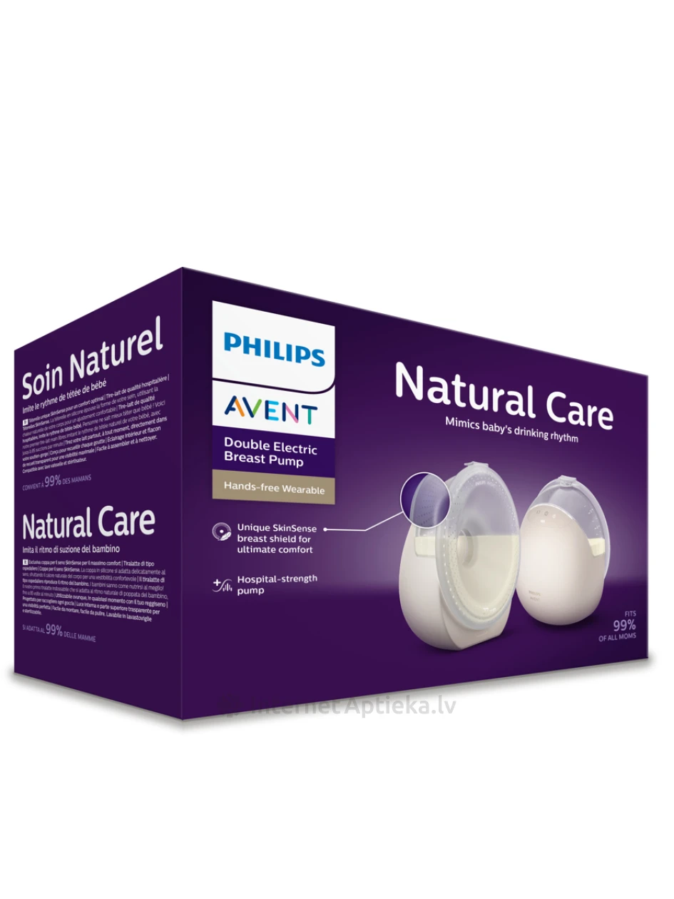 Philips Avent Natural Care двойной носимый молокоотсос для сцеживания без помощи рук (перезаряжаемый) | internetaptieka.lv