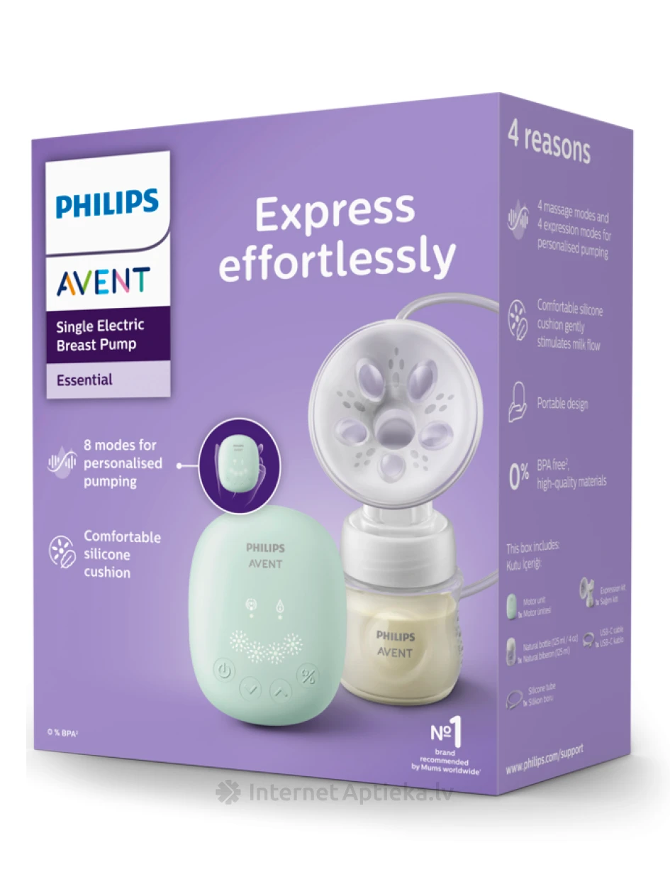 Philips Avent электрический молокоотсос с бутылочкой | internetaptieka.lv