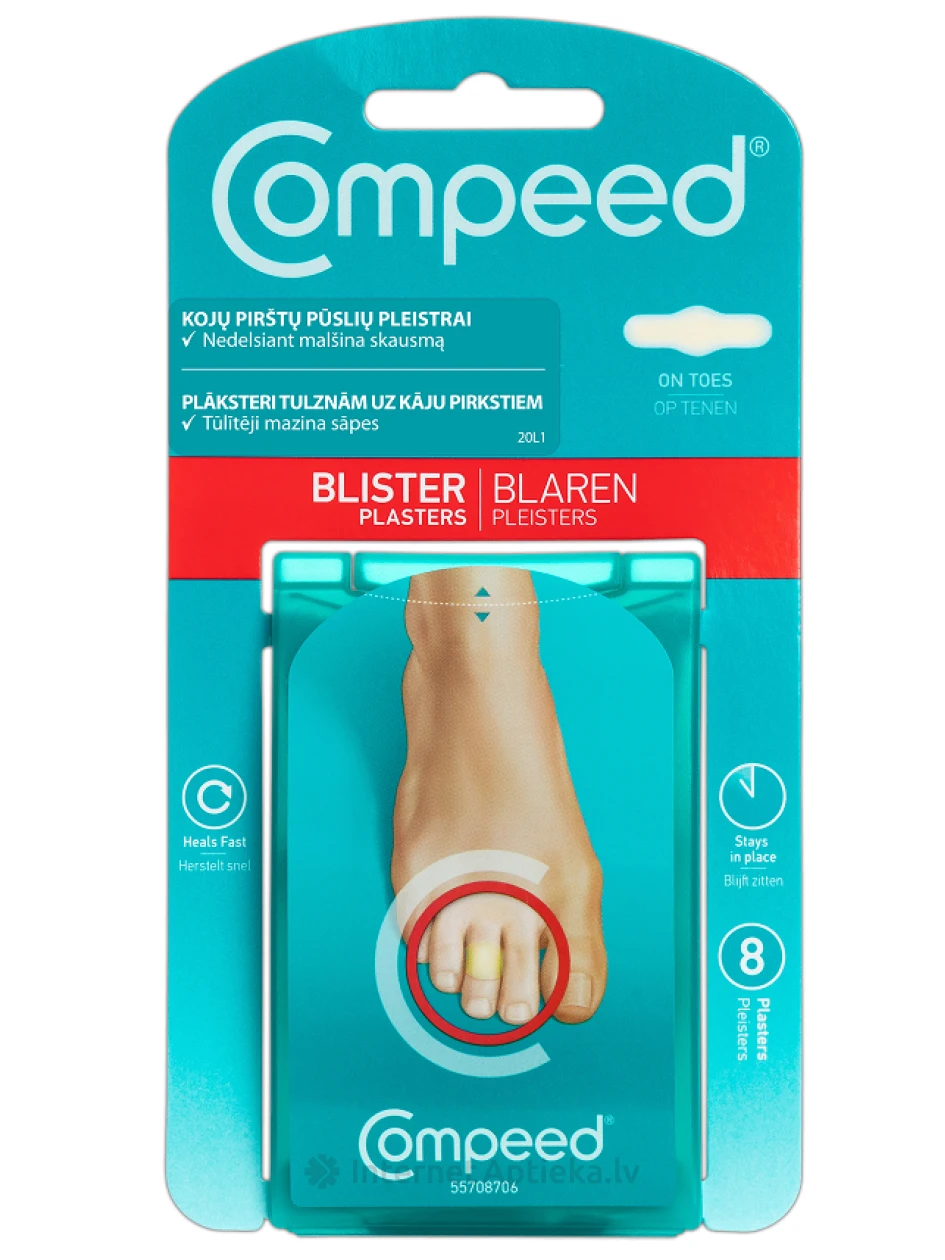 COMPEED plāksteri tulznām uz kāju pirkstiem, 8 gb. | internetaptieka.lv