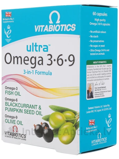 vitabiotics Ultra Omega 3-6-9, 60 капсул | internetaptieka.lv