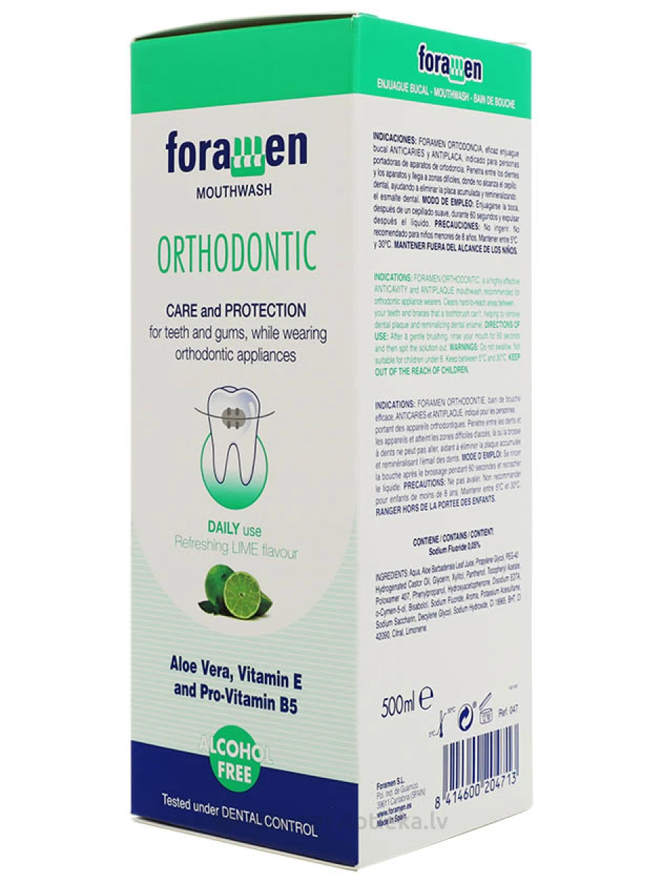 Foramen mutes skalojamais līdzeklis Ortodontic Lime, 500 ml | internetaptieka.lv