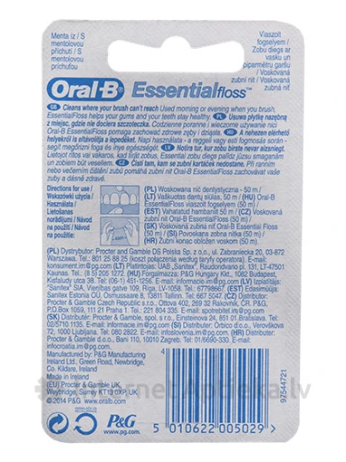 Oral-B Essential Floss Zobu diegs, 50 m | internetaptieka.lv