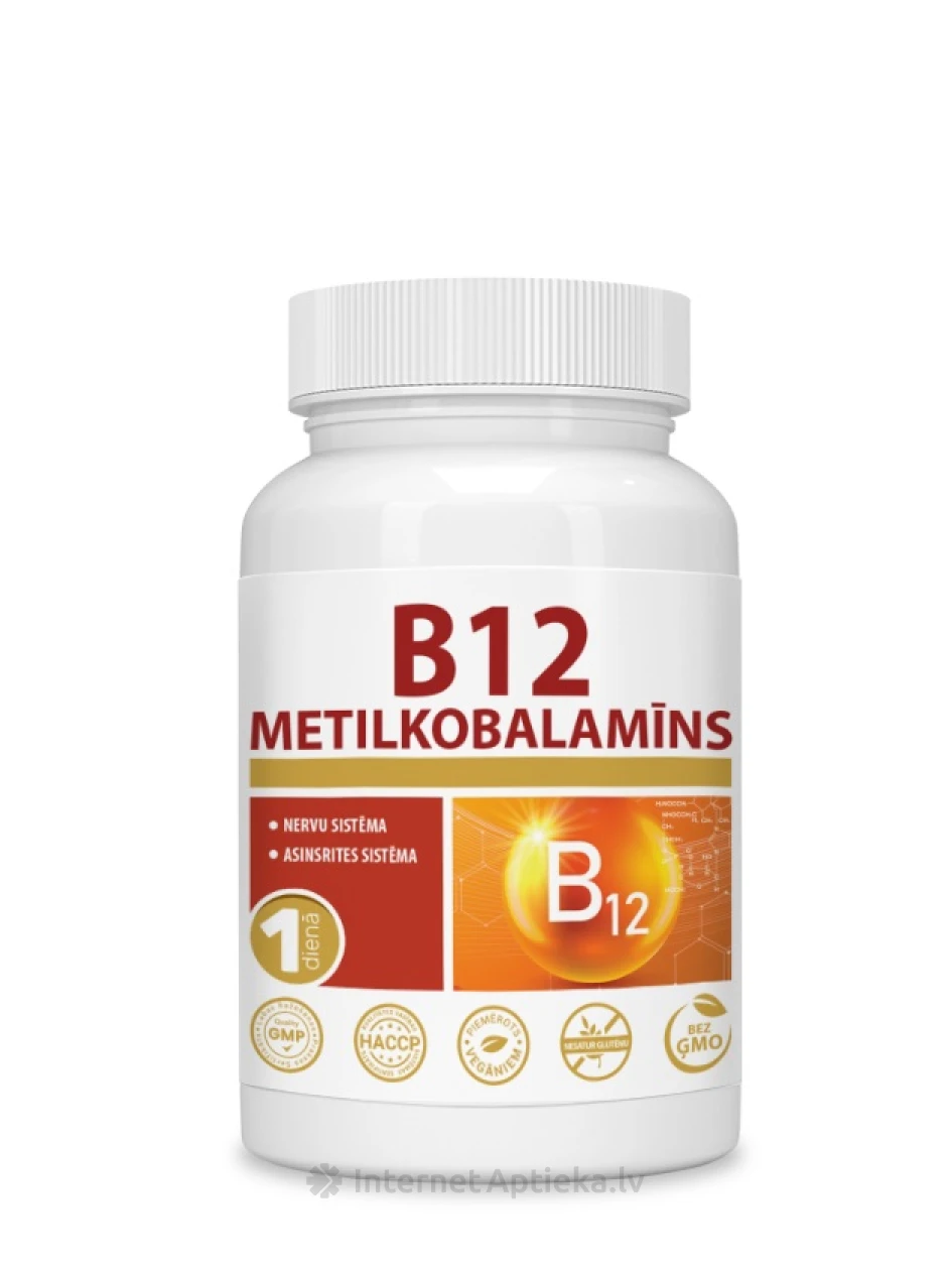 Vitamiin B12 (metüülkobalamiin) 1000mcg, 60 tabletti | internetaptieka.lv