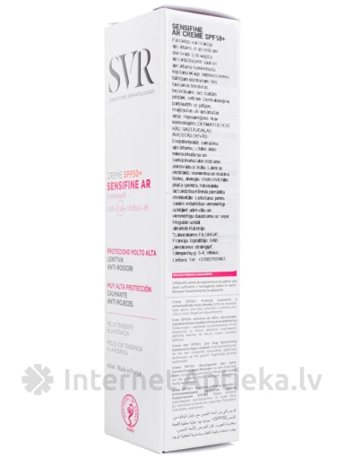 SVR SPF50+ jutīgai, alerģiskai ādai ar noslieci uz rozāciju, 50 ml | internetaptieka.lv