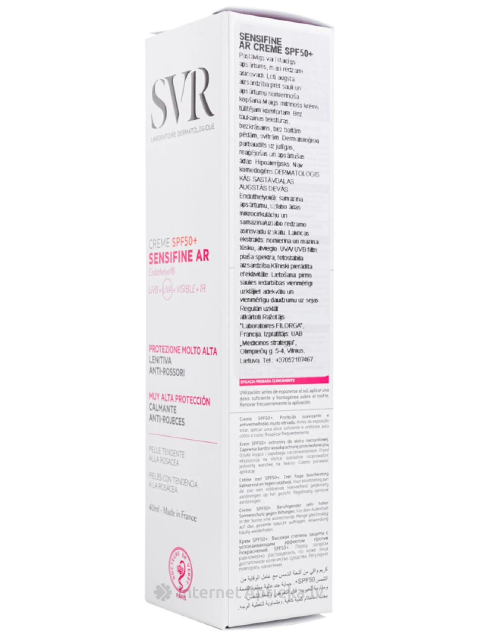 SVR SPF50+ jutīgai, alerģiskai ādai ar noslieci uz rozāciju, 50 ml | internetaptieka.lv