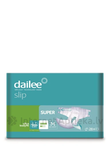 Подгузники dailee slip super M, 28 шт. | internetaptieka.lv