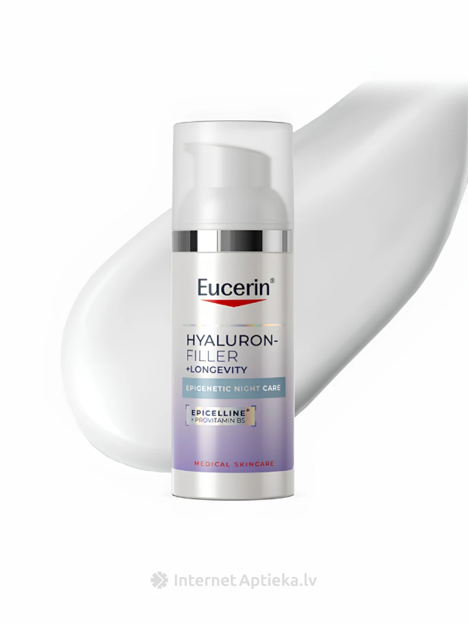 Eucerin Hyaluron-Filler + Longevity Epigenetic nakts krēms sejai ar Epicelline® un hialuronskābi, 50 ml | internetaptieka.lv