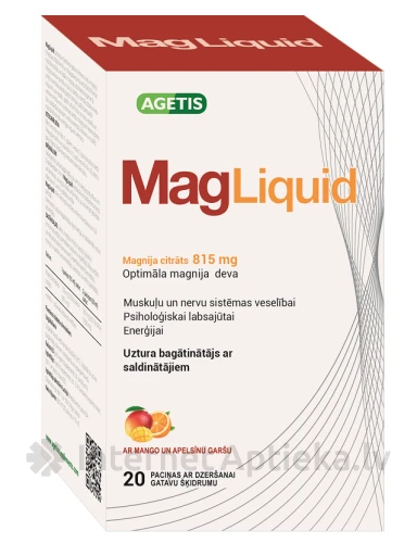 Agetis MagLiquid 815 mg, 20 paciņas | internetaptieka.lv