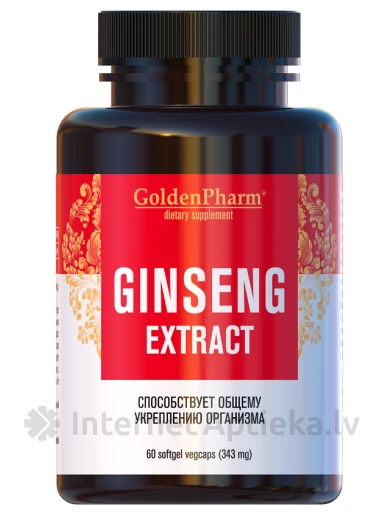 Ginseng ekstrakts 250 mg, 60 kapsulas | internetaptieka.lv
