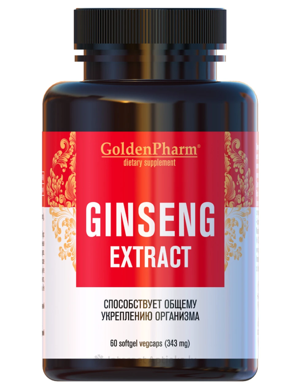 Ginseng ekstrakts 250 mg, 60 kapsulas | internetaptieka.lv