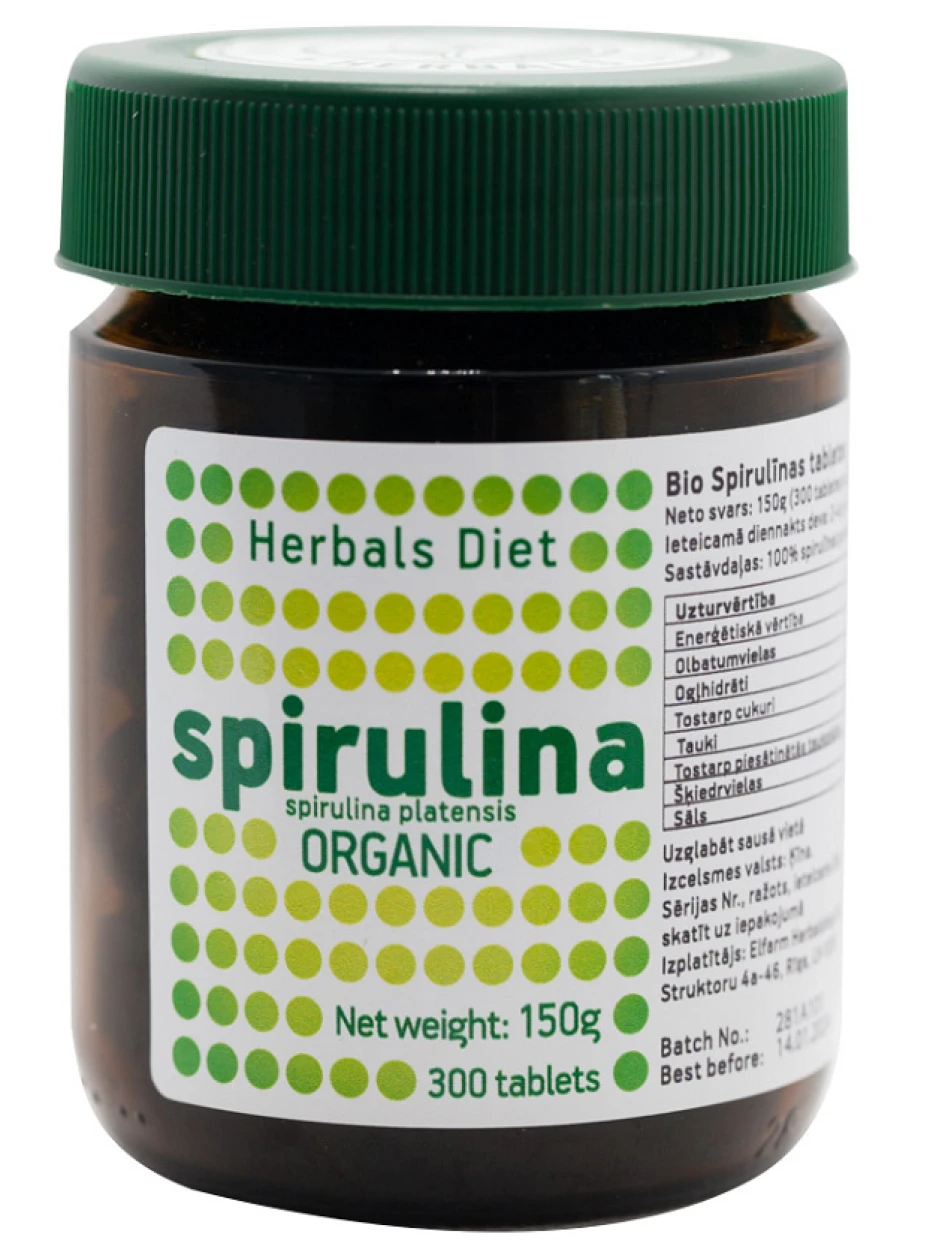 Spirulina Organic Herbals tabletid, 300 tk. | internetaptieka.lv