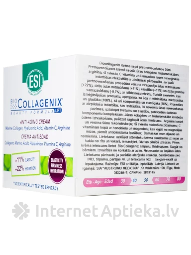 ESI Biocollagenix Krēms sejai pret novecošanos, 50 ml | internetaptieka.lv