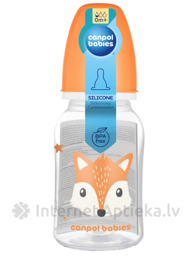 CANPOL BABIES CUTE ANIMALS siaurakaklis buteliukas, 120 ml | internetaptieka.lv