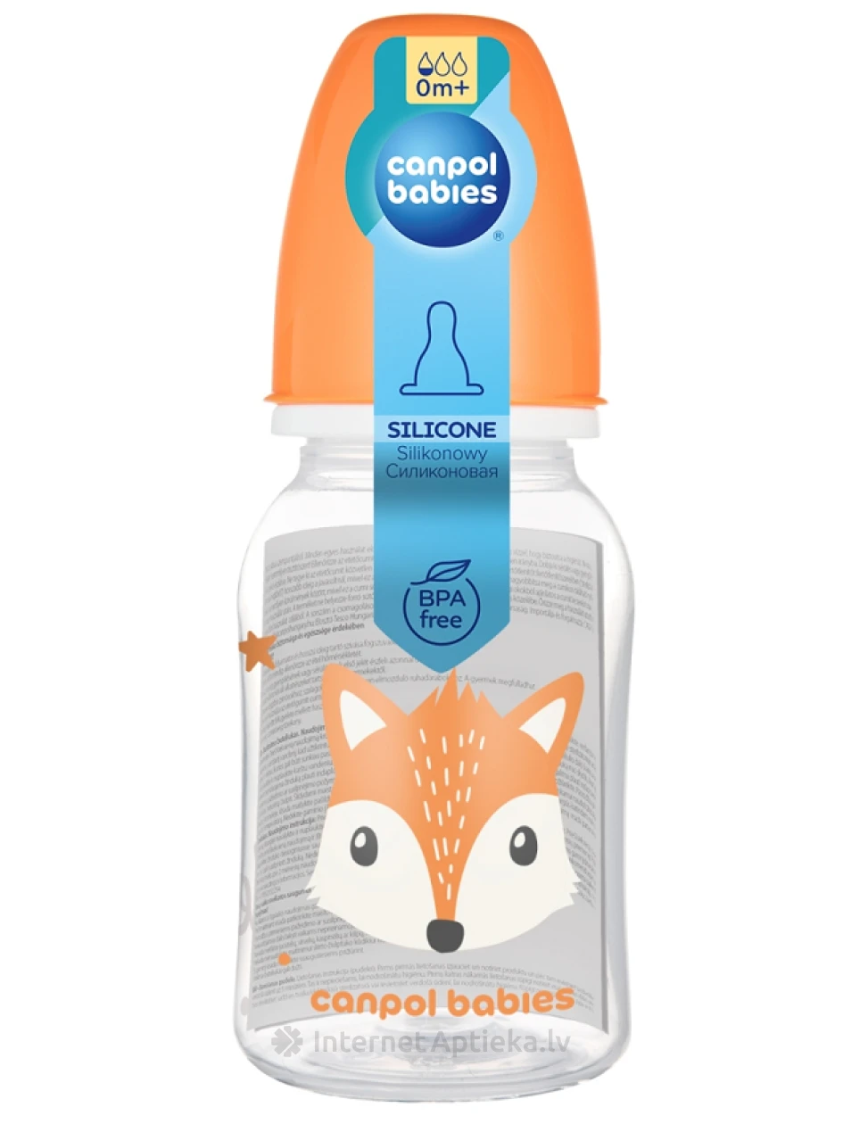 CANPOL BABIES CUTE ANIMALS siaurakaklis buteliukas, 120 ml | internetaptieka.lv