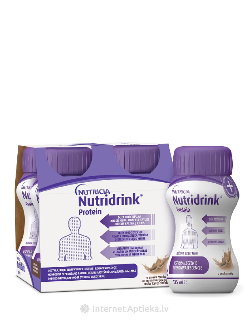 Nutridrink Protein со вкусом моки, 125 мл x 4 шт. | internetaptieka.lv