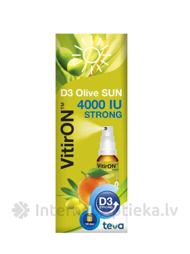 VitirON D3 Olive SUN 4000IU sprejs, 10 ml | internetaptieka.lv