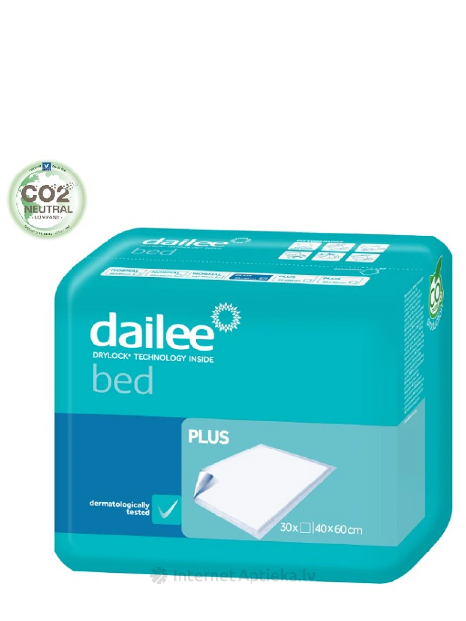 Dailee Bed Plus 40x60cm пеленки, 30 шт. | internetaptieka.lv
