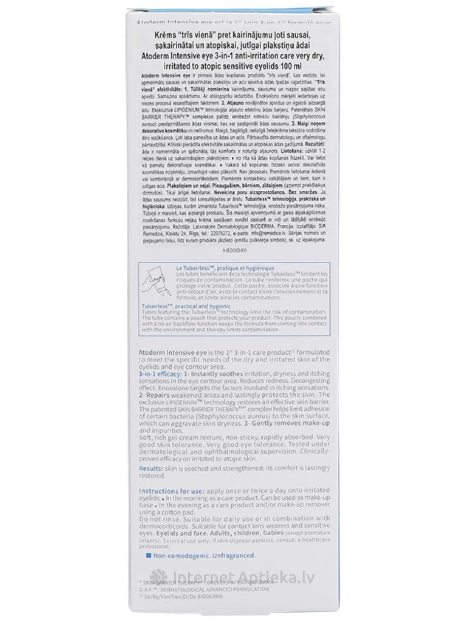 Bioderma Atoderm Intensive silmaümbruse geel-kreem, 100 ml | internetaptieka.lv