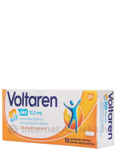 Voltaren Akti 12,5 mg, 10 tabletti | internetaptieka.lv