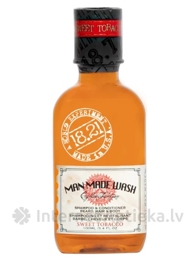 18.21 MAN MADE Trīs vienā mazgāšanas līdzeklis ar saldu tabakas aromātu, 100 ml | internetaptieka.lv