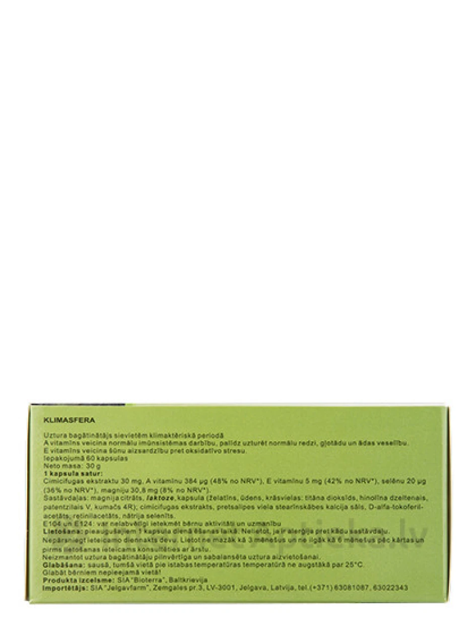 Klimasfera 500mg, 60 kapsulas | internetaptieka.lv
