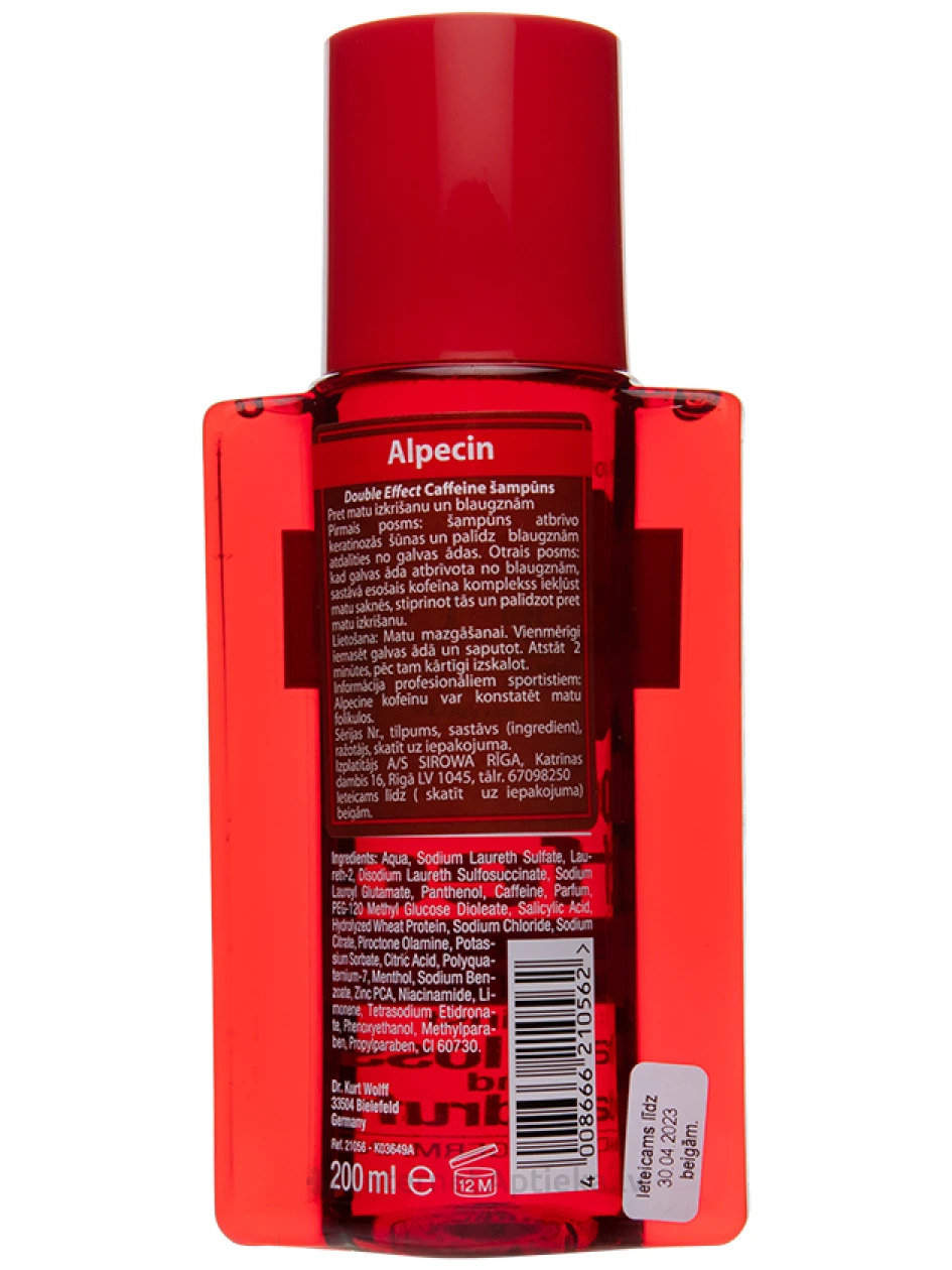 Alpecin Double Effect šampūns ar kofeīnu vīriešiem, 200 ml | internetaptieka.lv