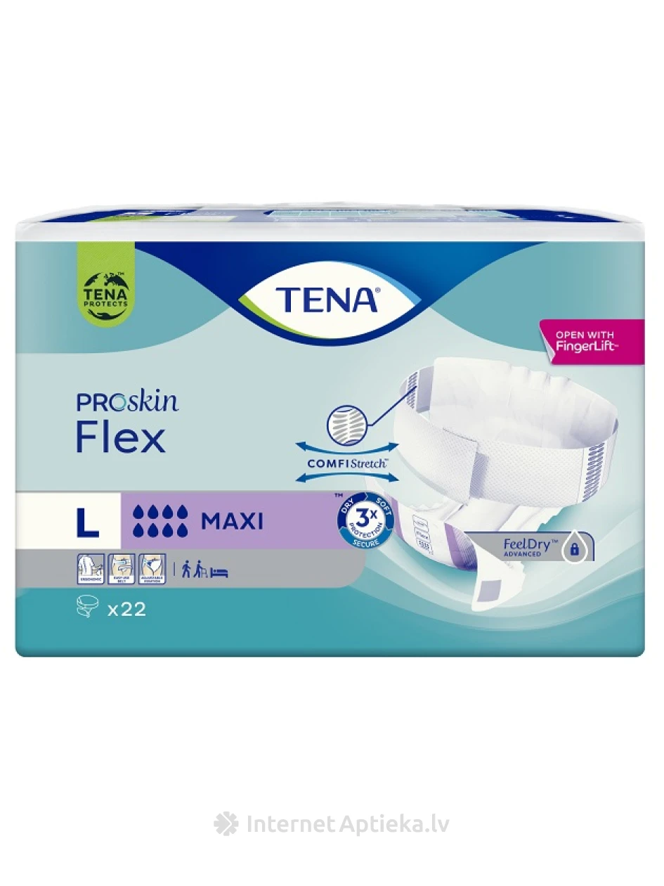 Tena Flex Maxi L ar jostu stiprināmas augstākās uzsūktspējas biksītes, 22 gb. | internetaptieka.lv