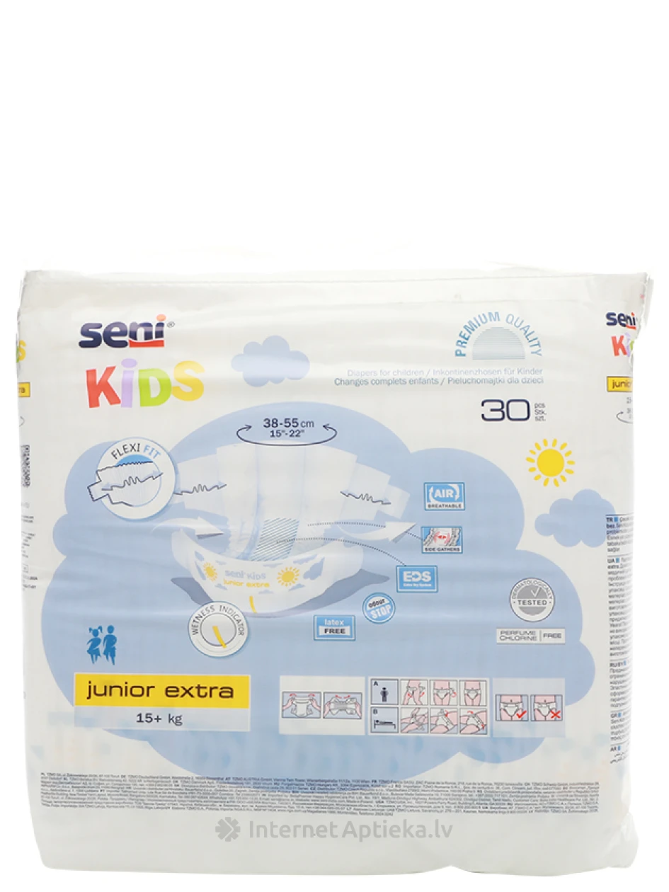 Seni Kids Junior Extra mähkmed 15-30 kg, 30 tk. | internetaptieka.lv