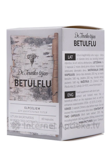 Dr. Tereško tee Betulflu hingamisteede jaoks, 60 kapslit | internetaptieka.lv
