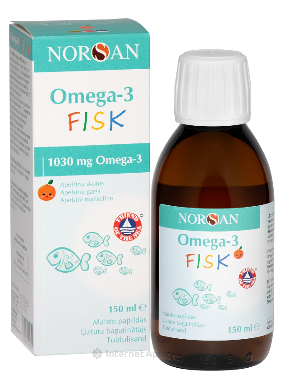 NORSAN OMEGA-3 FISK ar apelsīnu garšu, 150 ml | internetaptieka.lv