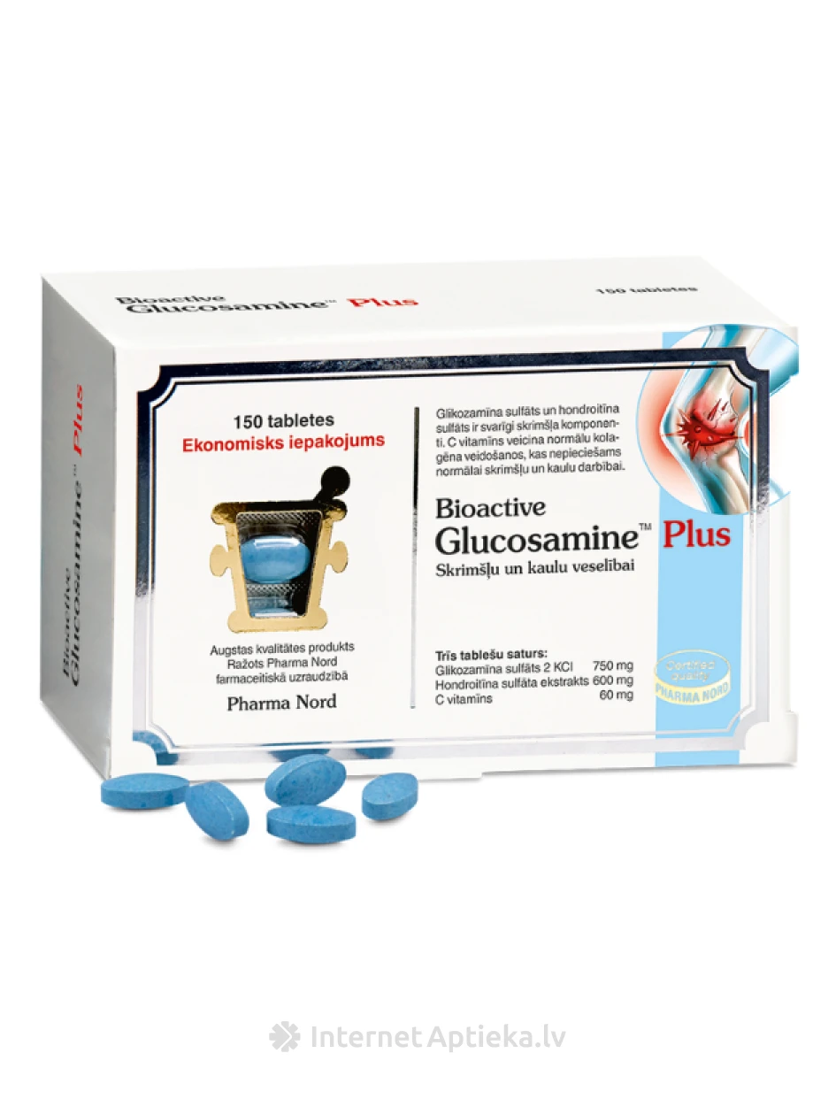 Bioactive glükoosamiin pluss, 150 tabletti | internetaptieka.lv